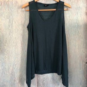 Missimo Tank Top Sleeveless V-neck Knit Tee Dark Green Size M